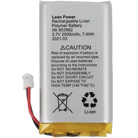 Batterie Li-ion polymère rechargeable 2000mAh, sécurité vidéosurveillance, connecteur fil