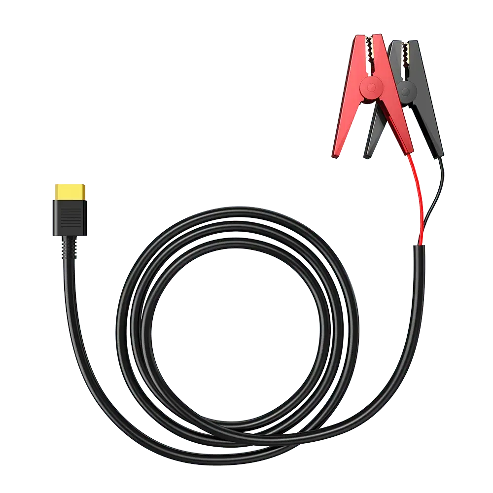 Câble de démarrage avec pinces crocodile rouge et noire pour batterie, accessoire sécurité