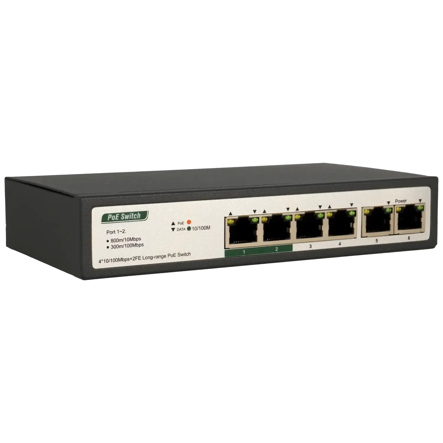 Switch 6 ports avec 4 ports PoE / Référence A-SWITCH-0604POE-65-LONG