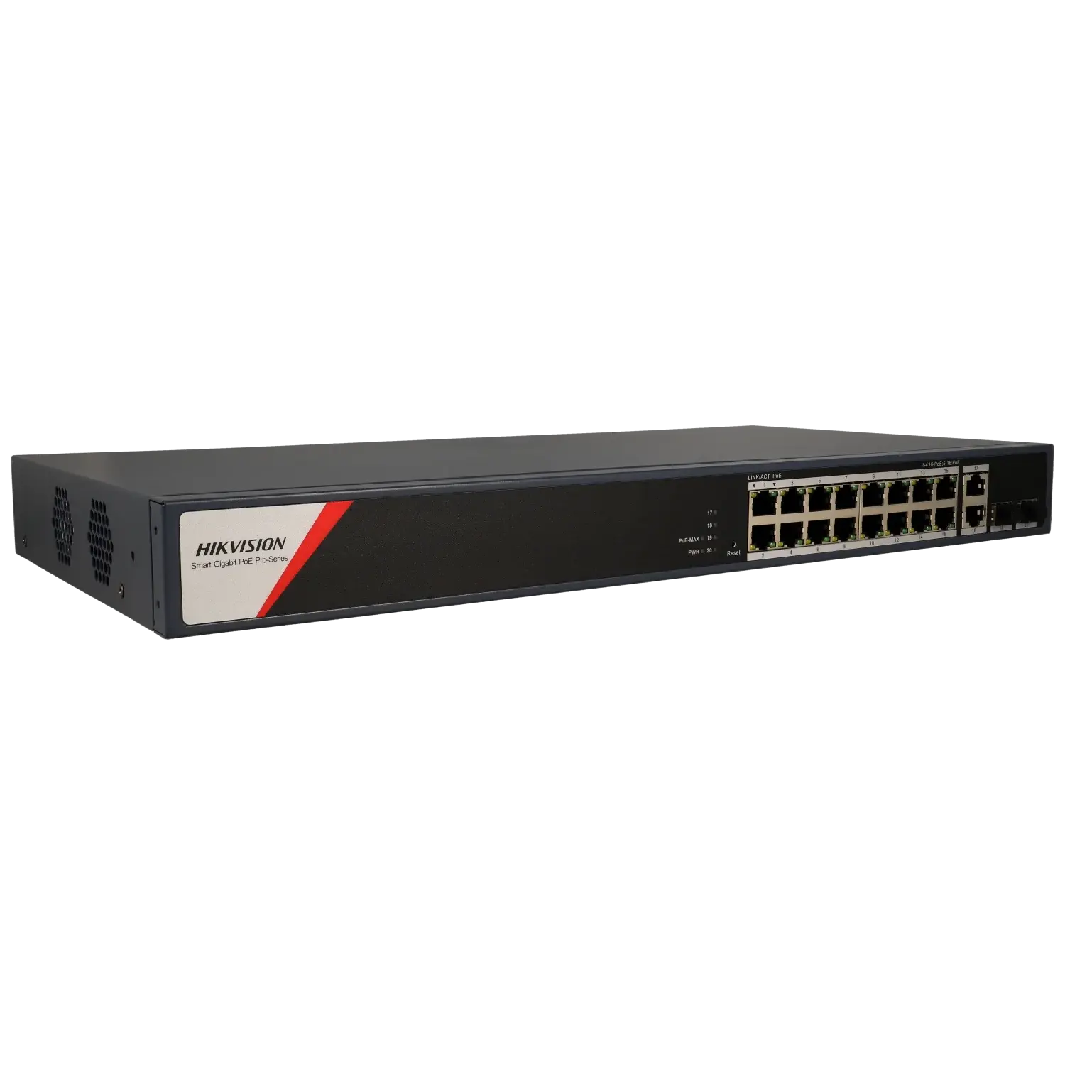 Switch cloud 20 ports avec 16 ports PoE HIKVISION / Référence DS-3E1520HP-SI-16P2T2F