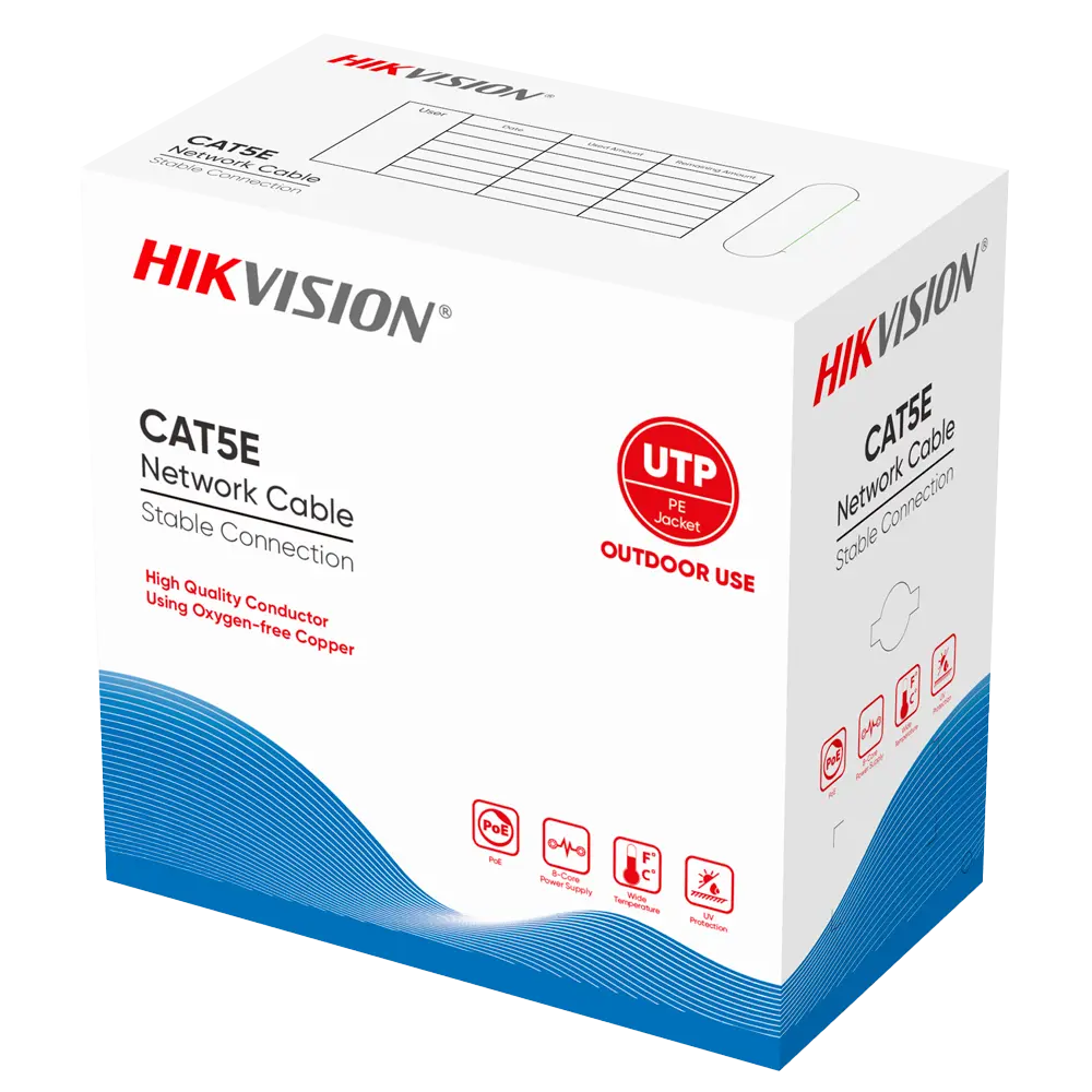 Câble UTP HIKVISION de catégorie 5E / Référence DS-1LN5EO-UU/E