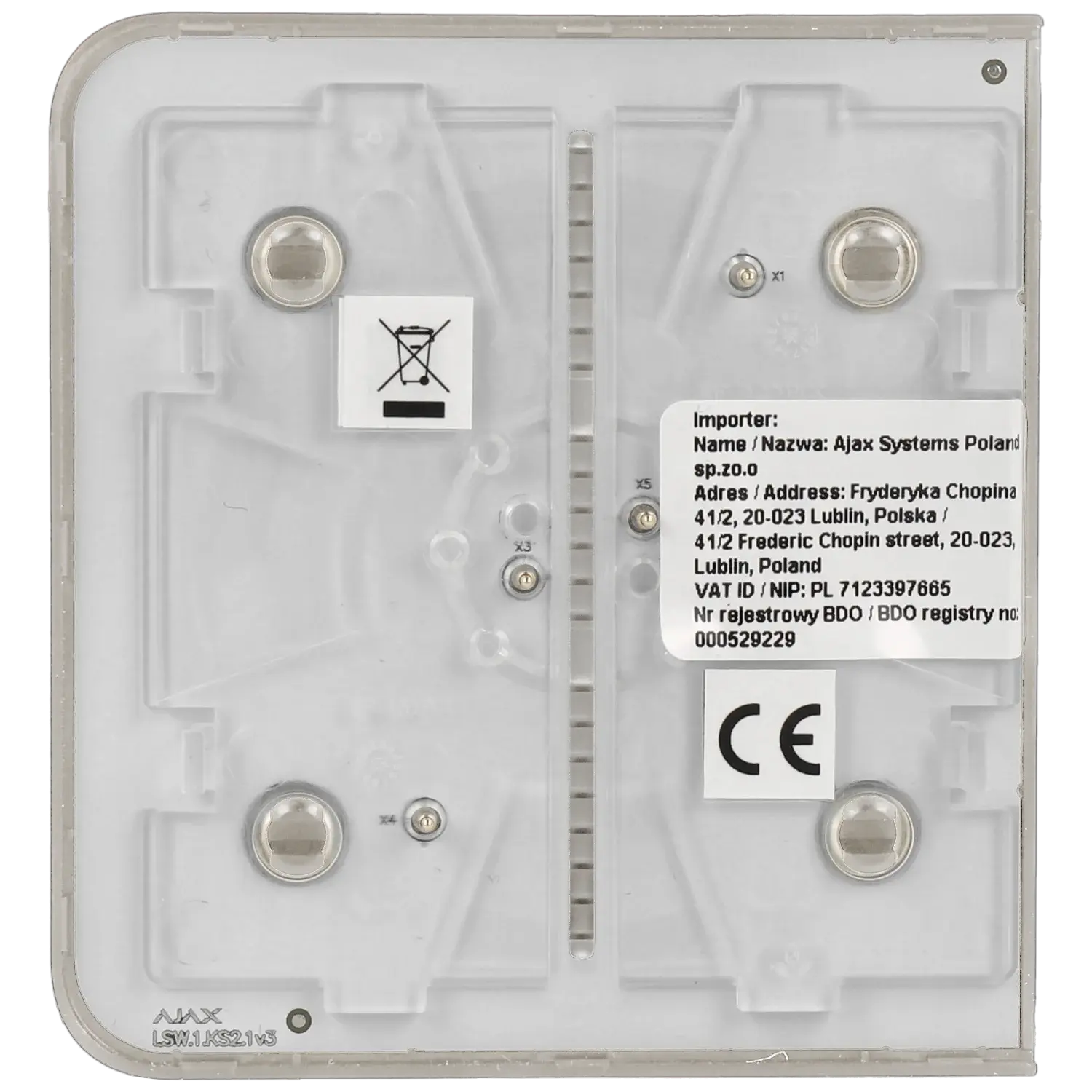 Panneau d'interrupteurs latéraux commutables AJAX / Référence SIDEBUTTON-1G2W-OYS TSA Distribution