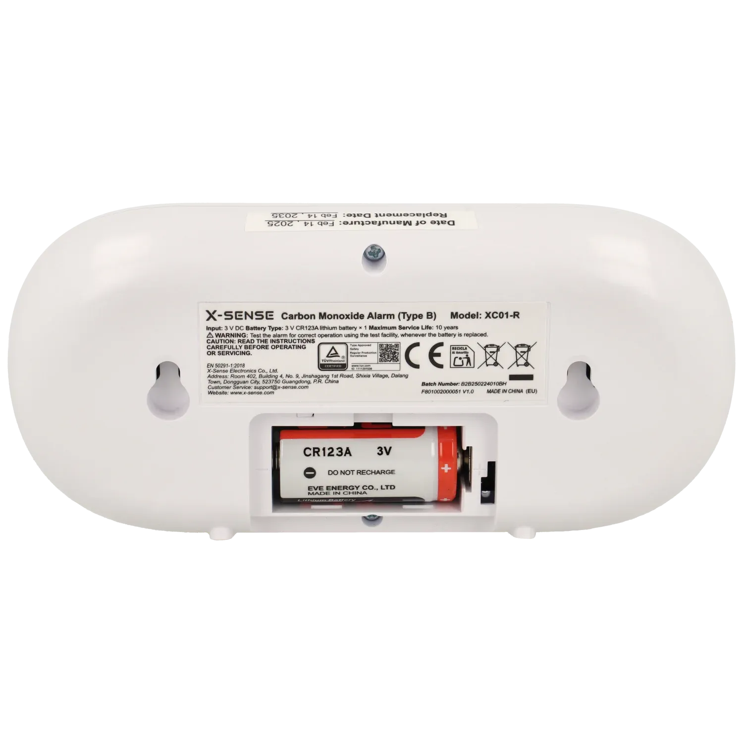 Détecteur de monoxyde de carbone autonome X-SENSE / Référence XC01-R