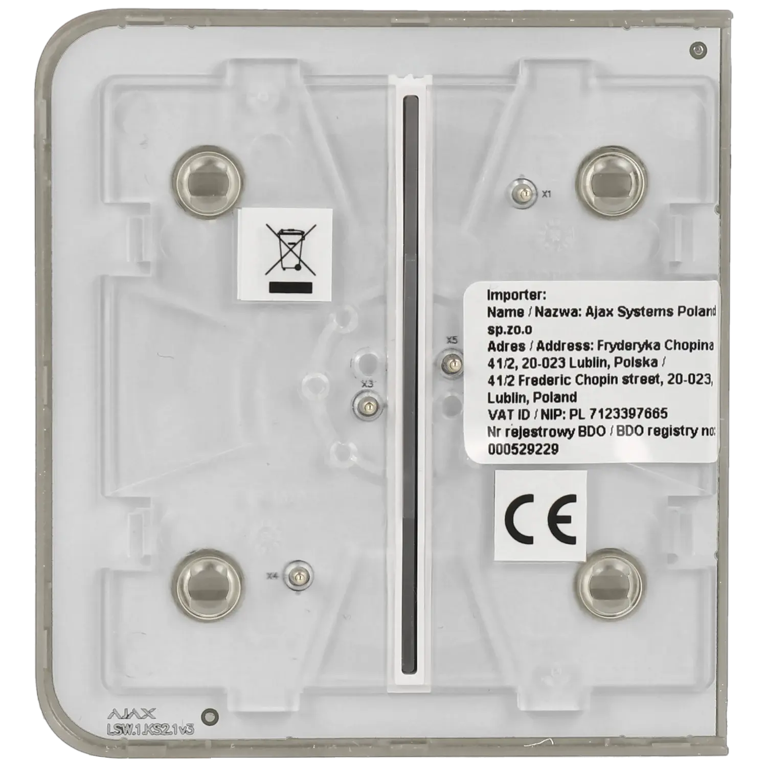 Panneau d'interrupteurs latéraux doubles AJAX / Référence SIDEBUTTON-2G-OLI TSA Distribution