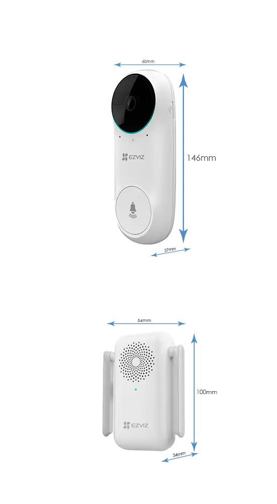 Sonnette vidéo Wifi IP EZVIZ / Référence EZ-DB2C-KIT
