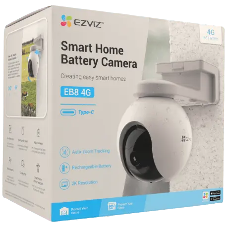 Caméra EZVIZ PTZ IP avec 3 mégapixels et objectif fixe / Référence EB8-4G - TSA Distribution