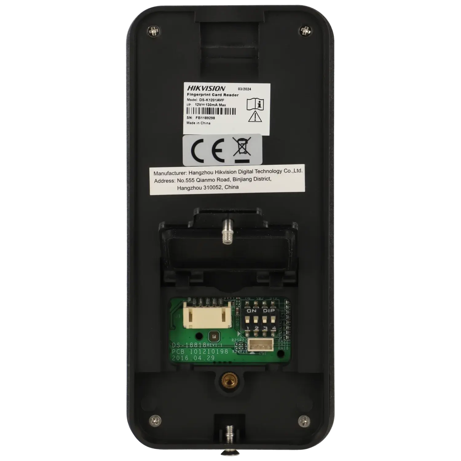 Lecteur HIKVISION intérieur avec empreinte - carte rfid 125khz / Référence DS-K1201AEF