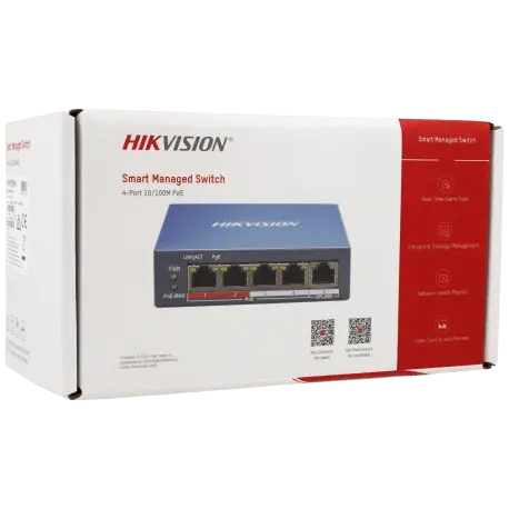Switch cloud HIKVISION PRO 5 ports avec 4 ports PoE / Référence DS-3E1105P-EI - TSA Distribution