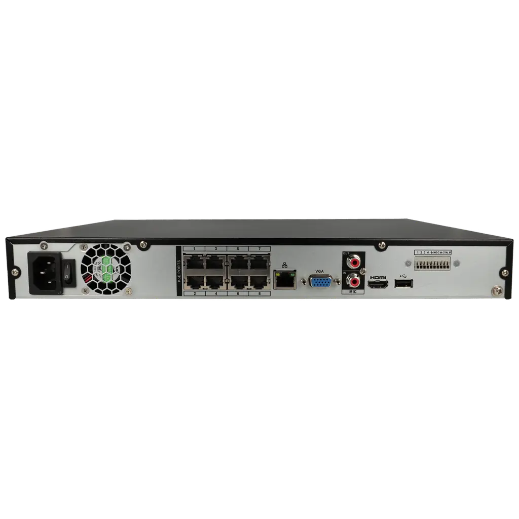 Enregistreur DAHUA IP pour 8 canaux et 16 mpx de résolution avec 8 ports PoE / Référence NVR4208-8P-EI - TSA Distribution