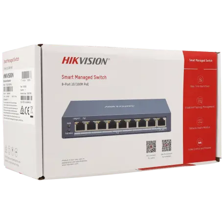 Switch cloud HIKVISION PRO 9 ports avec 8 ports PoE / Référence DS-3E1309P-EI - TSA Distribution