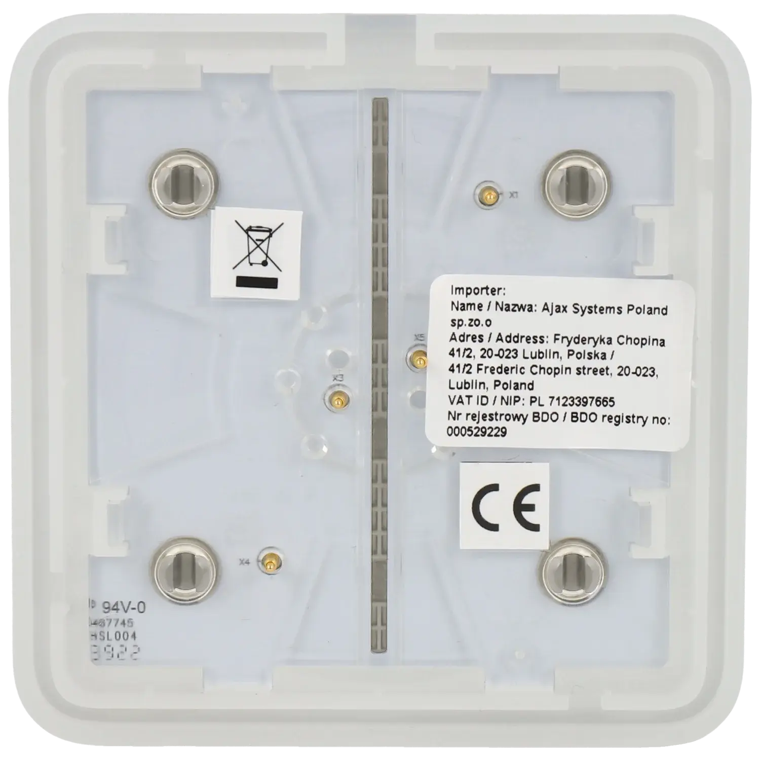 Interrupteur du panneau de commande AJAX / Référence SOLOBUTTON-1G2W-OLI TSA Distribution