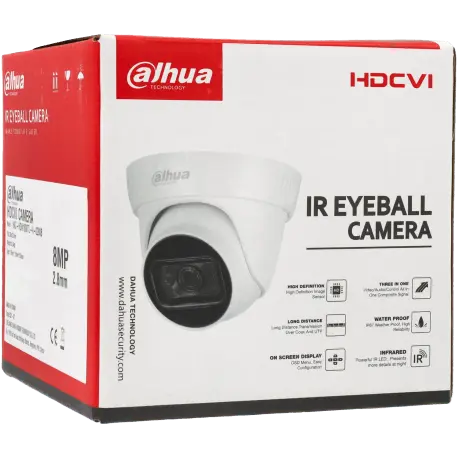 Caméra DAHUA mini-dôme HD-CVI avec 8 mégapixels et objectif fixe / Référence HAC-HDW1800TL-A - TSA Distribution