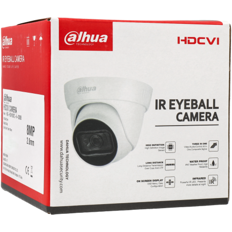 Caméra DAHUA mini-dôme HD-CVI avec 8 mégapixels et objectif fixe / Référence HAC-HDW1800TL-A