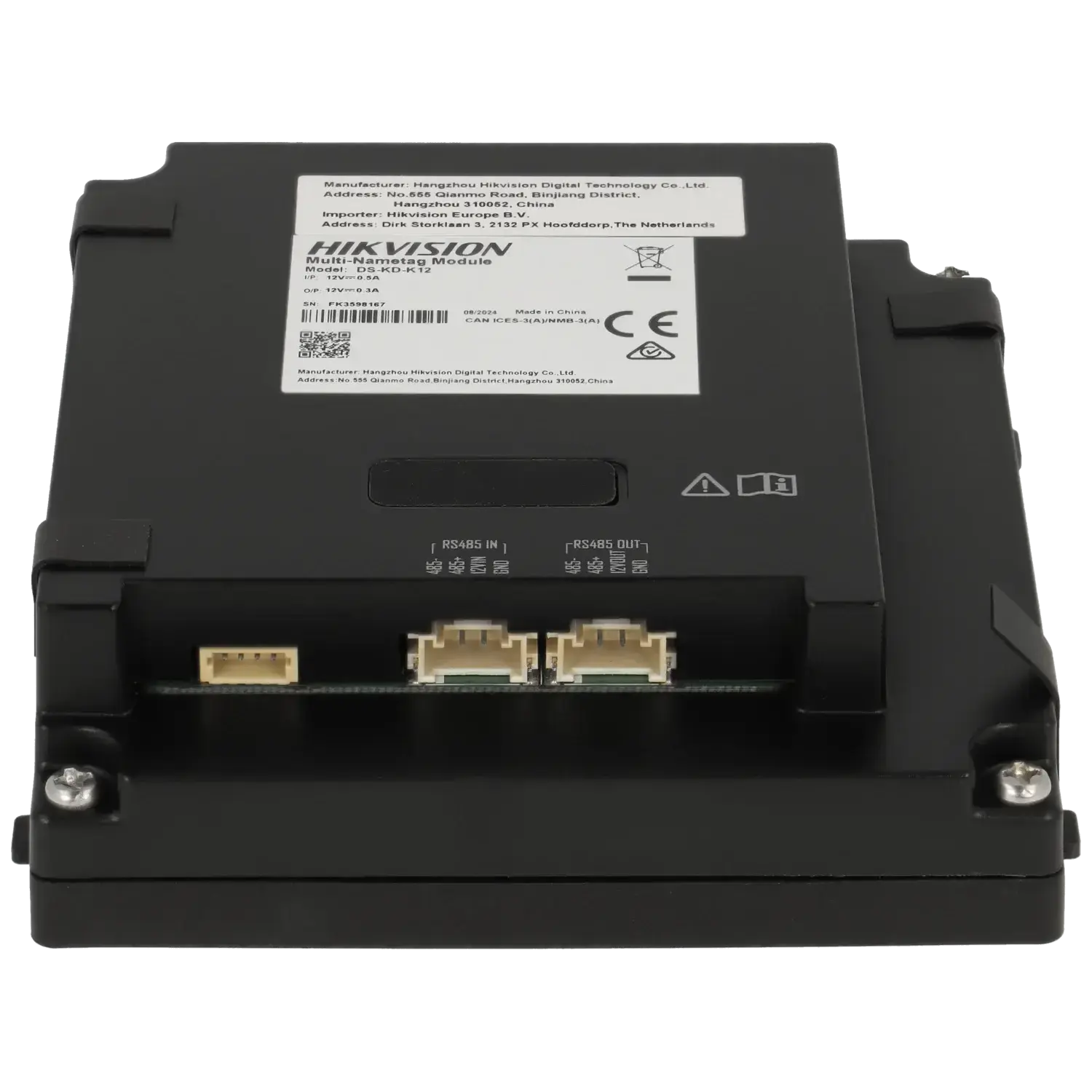 Station extérieure modulaire HIKVISION pour vidéo portier IP à 12 boutons / Référence DS-KD-K12