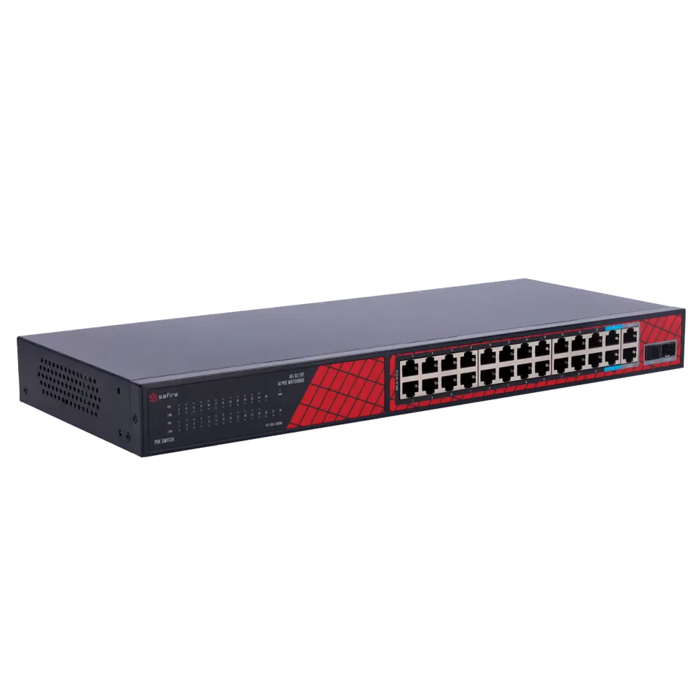 Switch Hi-PoE 24 ports + 2 SFP Uplink + 2 Uplink RJ45 / Référence SF-SW2824HIPOE-300