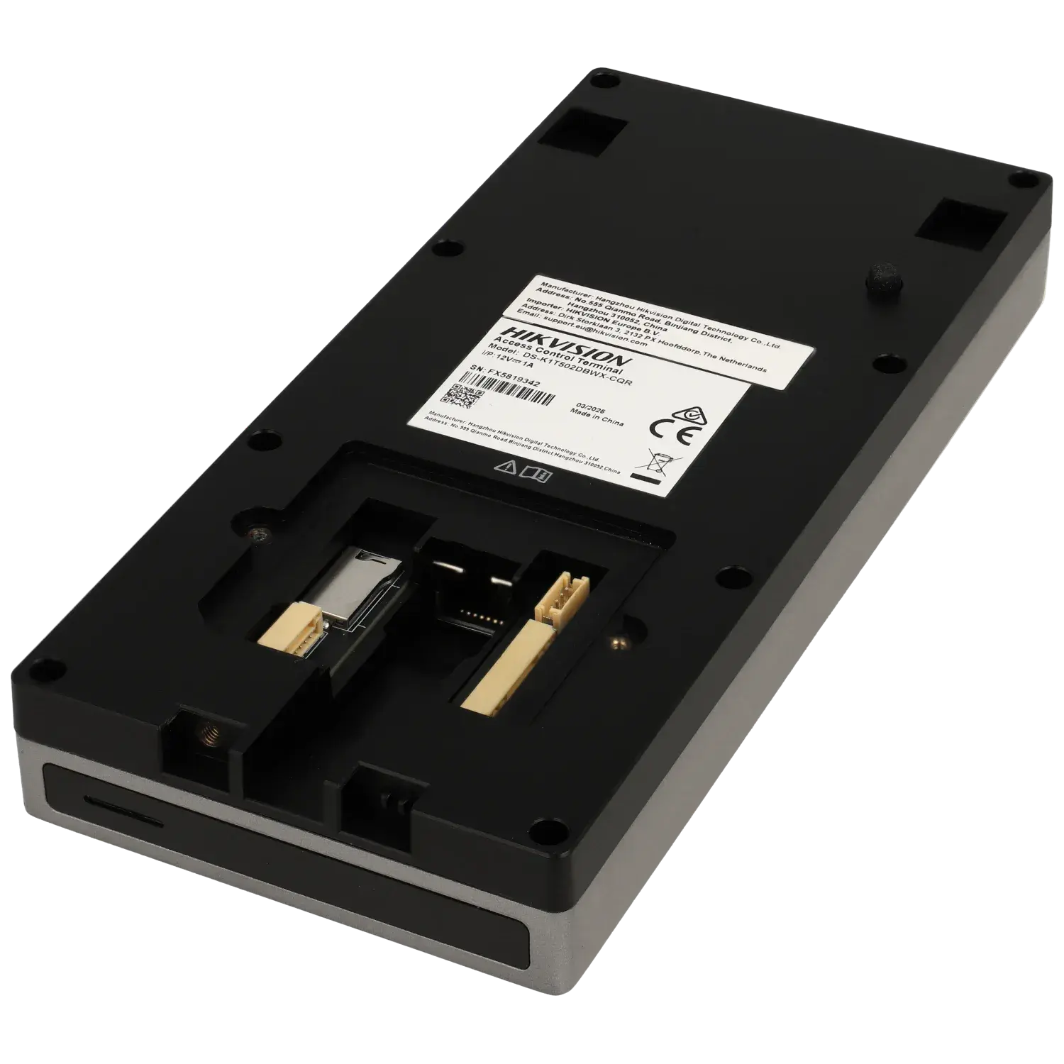 Contrôle d'accès et interphone vidéo HIKVISION intérieur - extérieur avec code QR, clavier et carte / Référence DS-K1T502DBWX-CQR