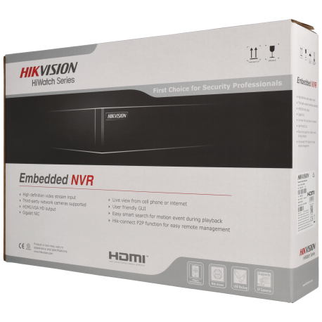 Enregistreur IP HIKVISION pour 8 canaux et 8 mpx de résolution / Référence HWN-4108MH