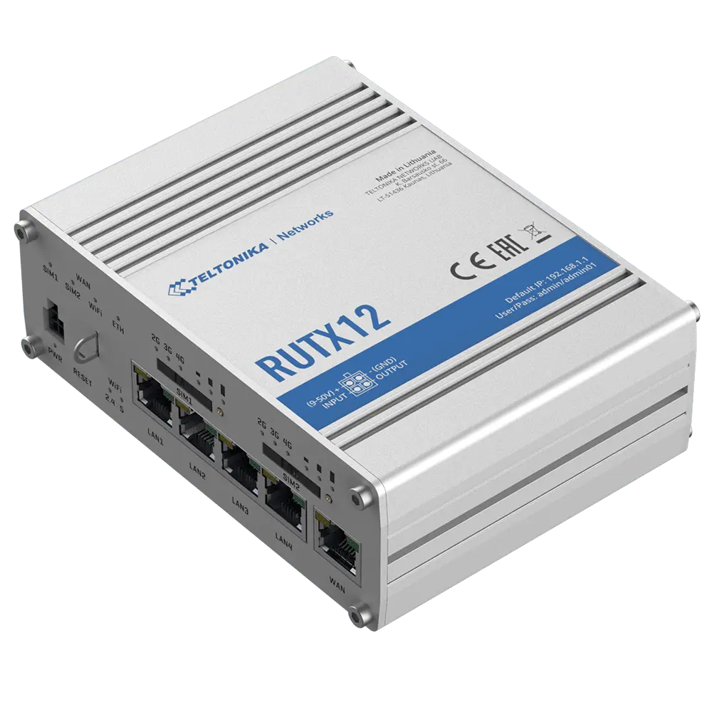 Routeur Teltonika 4G Industriel / Référence TK-RUTX12 - TSA Distribution