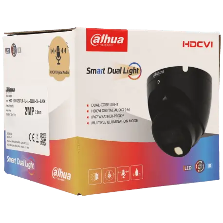 Caméra DAHUA mini-dôme hd-cvi avec 2 mégapixels et objectif fixe / Référence HAC-HDW1200TLM-IL-A-B - TSA Distribution