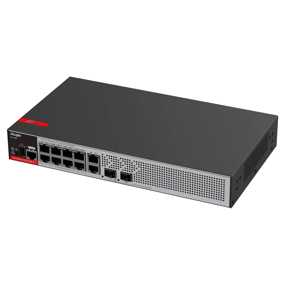Switch PoE Cloud L2+ Ruijie / Référence RG-S2915-10GT2MS-P-L - TSA Distribution