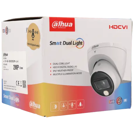 Caméra DAHUA mini-dôme hd-cvi avec 2 mégapixels et objectif fixe / Référence HAC-HDW1200TLM-IL-A - TSA Distribution
