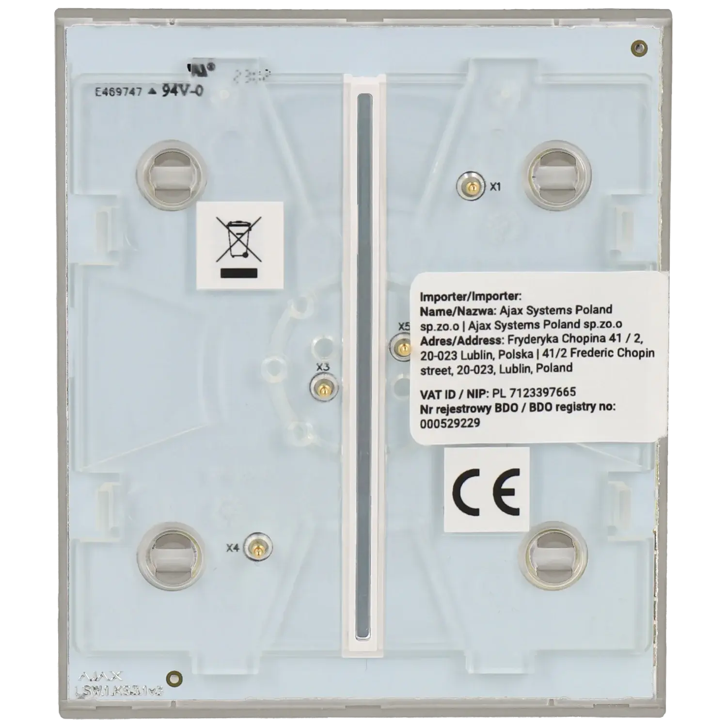 Double panneau d'interrupteurs central AJAX / Référence CENTERBUTTON-2G-OYS TSA Distribution