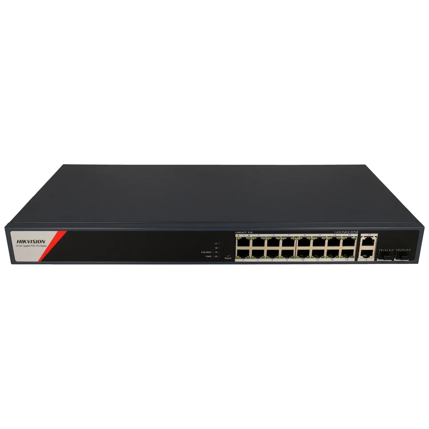 Switch cloud 20 ports avec 16 ports PoE HIKVISION / Référence DS-3E1520HP-SI-16P2T2F TSA Distribution