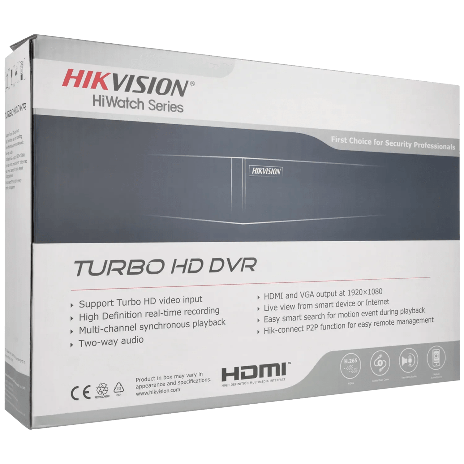 Enregistreur 5 en 1 HIKVISION (hd-cvi, hd-tvi, ahd, analogique et ip) 8 canaux et 8 mpx de résolution maximale / Référence HWD-7108MH/T