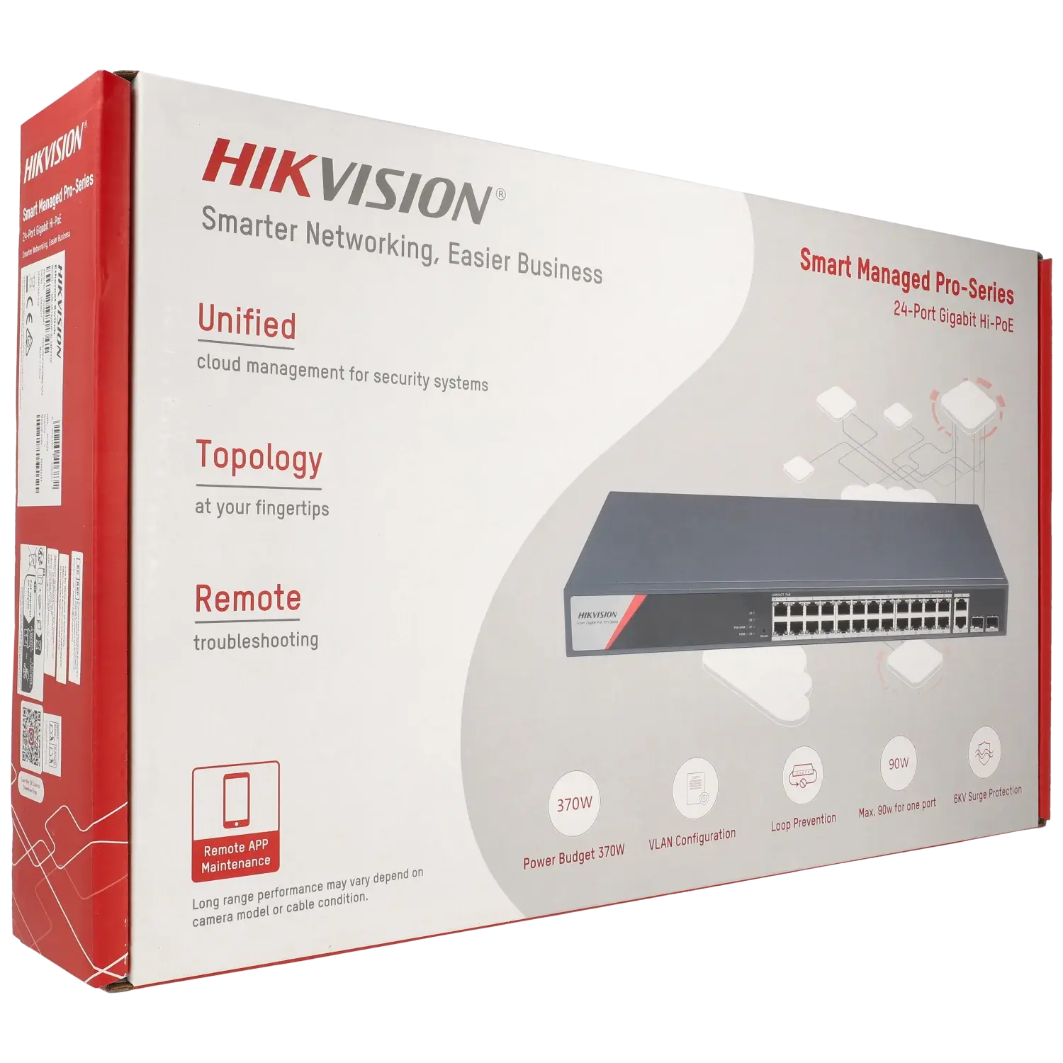 Switch cloud 28 ports avec 24 ports PoE HIKVISION / Référence DS-3E1528HP-SI-24P2T2F