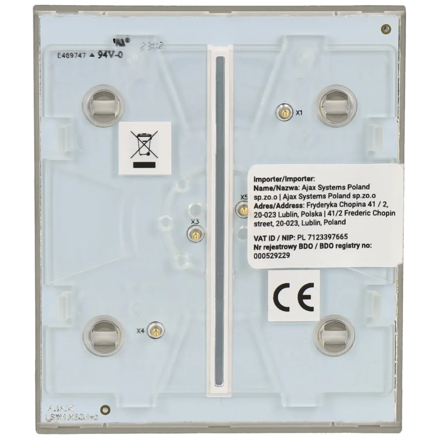 Double panneau d'interrupteurs central AJAX / Référence CENTERBUTTON-2G-OLI TSA Distribution