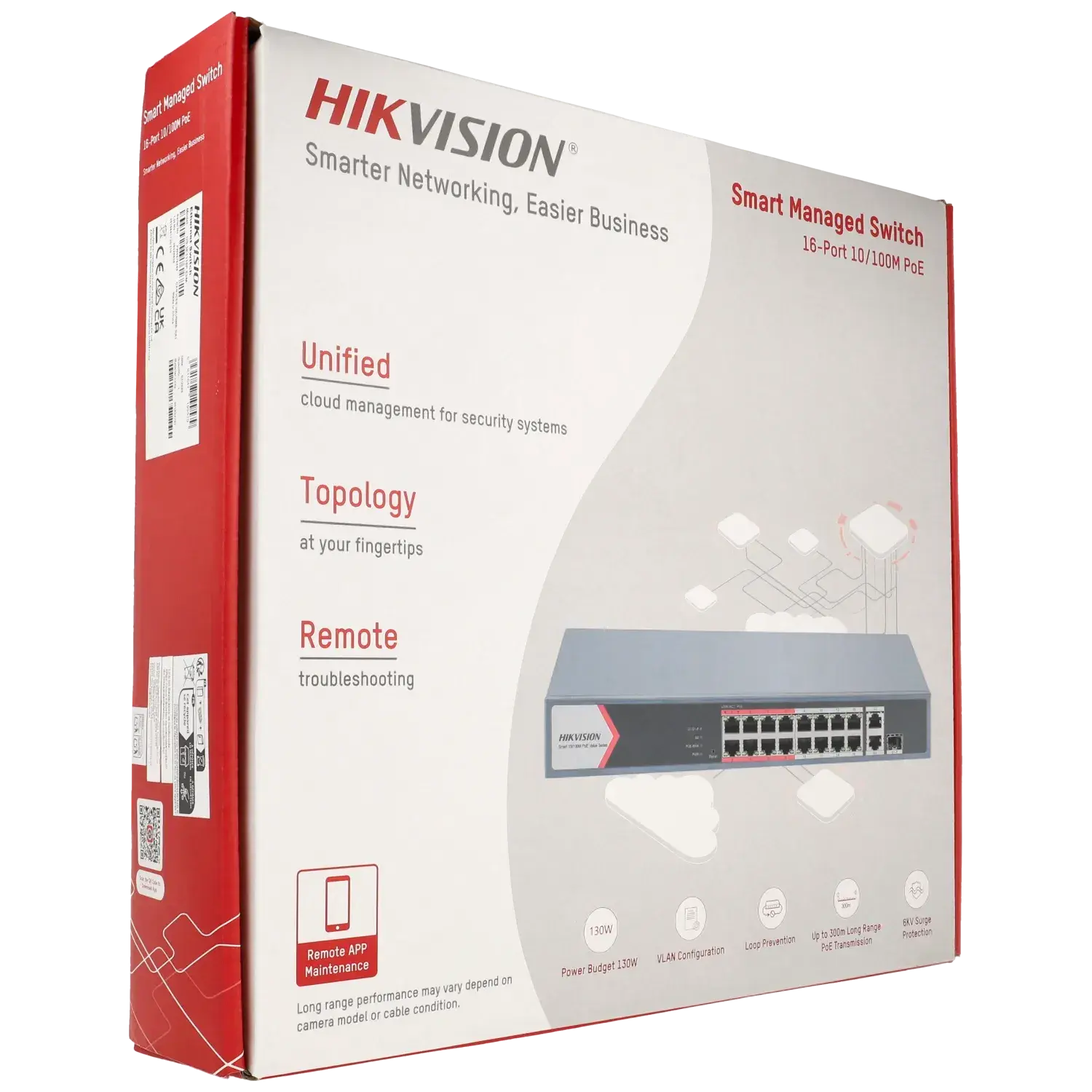 Switch cloud 18 ports avec 16 ports PoE HIKVISION / Référence DS-3E1318P-EI/M TSA Distribution