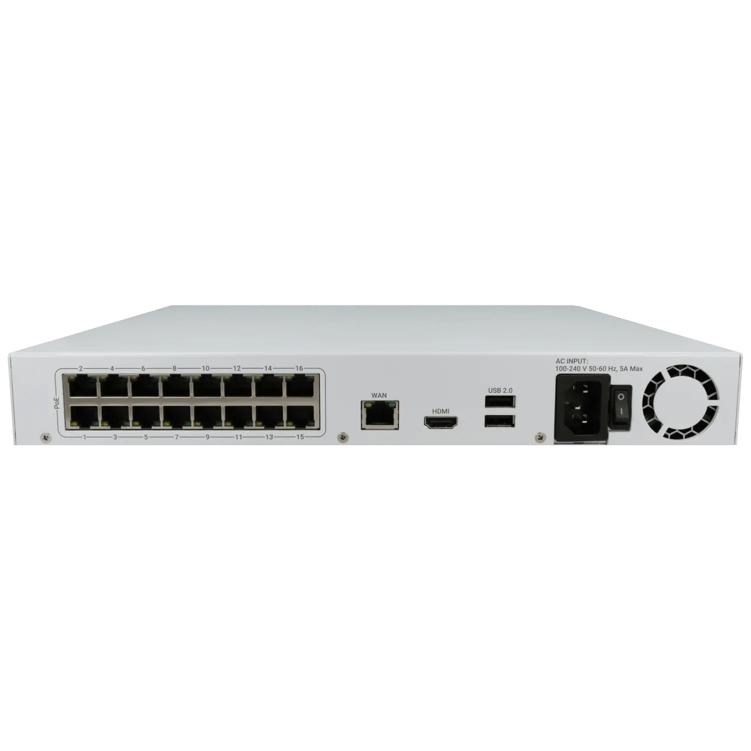 Enregistreur IP AJAX pour 16 canaux et 12 mpx de résolution avec 16 ports PoE / Référence NVR216-HAC-AI-16P-S-W