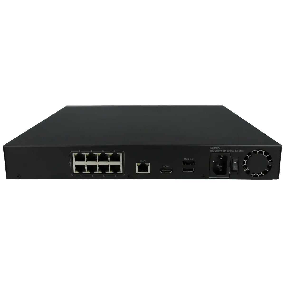 Enregistreur IP AJAX pour 8 canaux et 12 mpx de résolution avec 8 ports PoE / Référence NVR208-HAC-8P-B