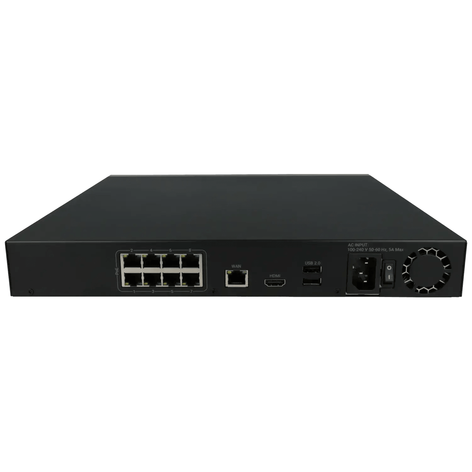 Enregistreur IP AJAX pour 8 canaux et 12 mpx de résolution avec 8 ports PoE / Référence NVR208-HAC-8P-B