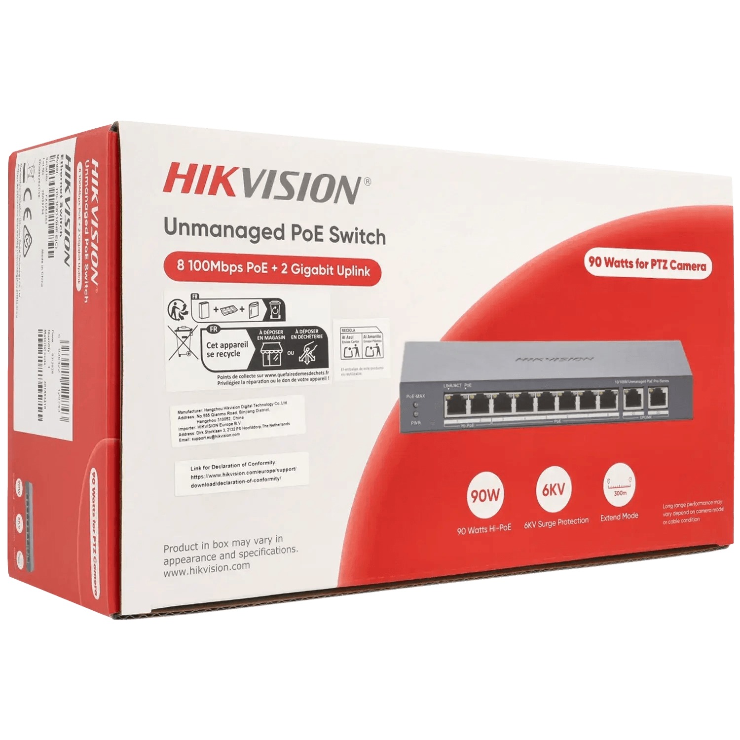 Switch-10-ports-avec-8-ports-PoE-HIKVISION-Reference-DS-3E0310HP-E-TSA-Distribution-109203485 - TSA Distribution