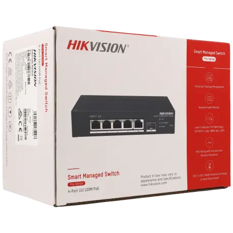Switch cloud HIKVISION PRO 6 ports avec 4 ports PoE / Référence DS-3T1306P-SI/HS - TSA Distribution