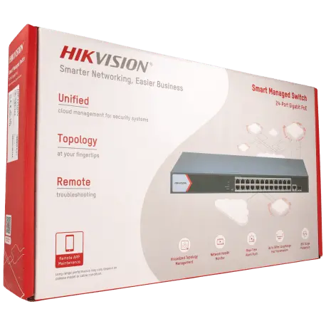 Switch cloud HIKVISION PRO 26 ports avec 24 ports PoE / Référence DS-3E1526P-EI - TSA Distribution