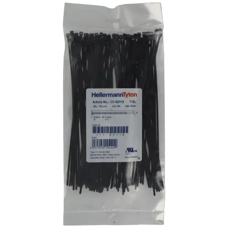 Colliers de serrages 205 x 2.5 mm 100 pcs / Référence A-CABLE-TIE-205X2.5-B - TSA Distribution