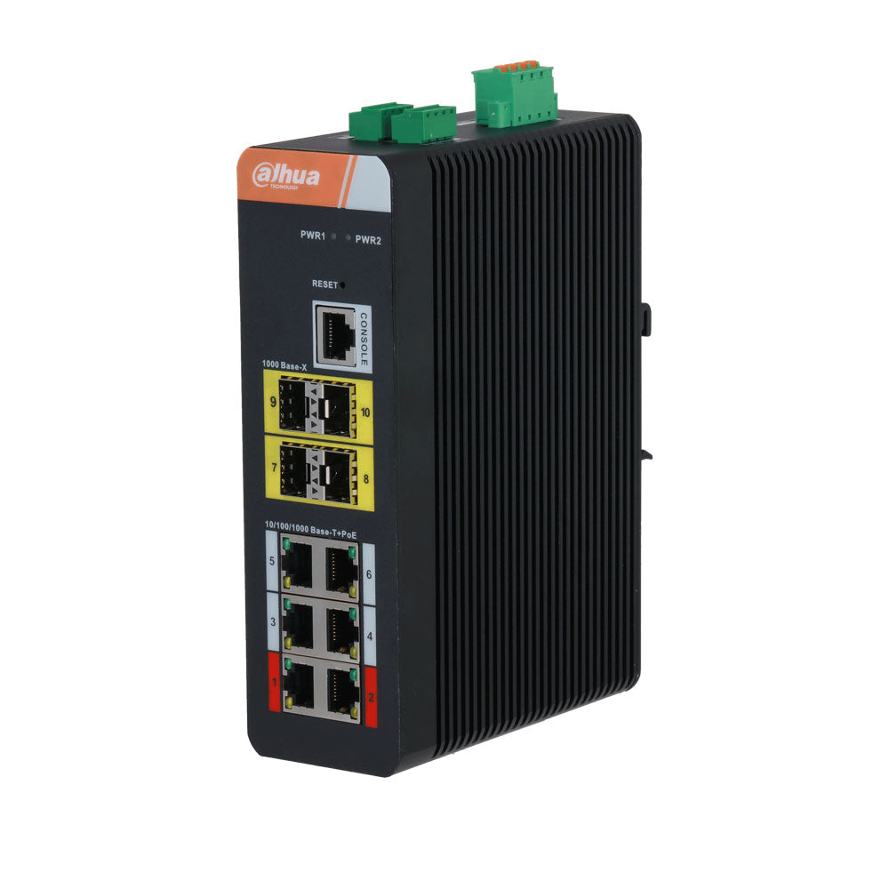 Commutateur industriel L2 à 10 ports avec 6 PoE DAHUA / Référence DH-IS4410-6GT-120