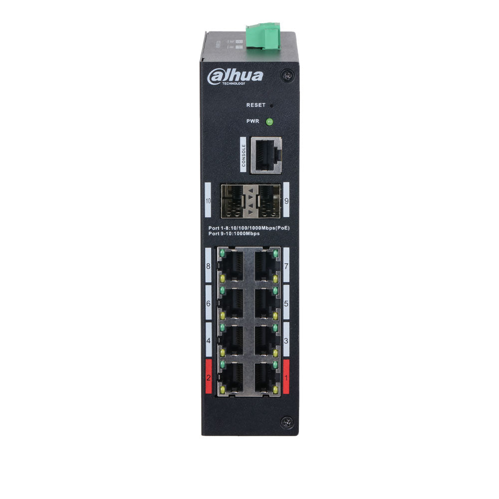 Commutateur industriel PoE L2 à 10 ports DAHUA / Référence DH-HS4210-8GT-110
