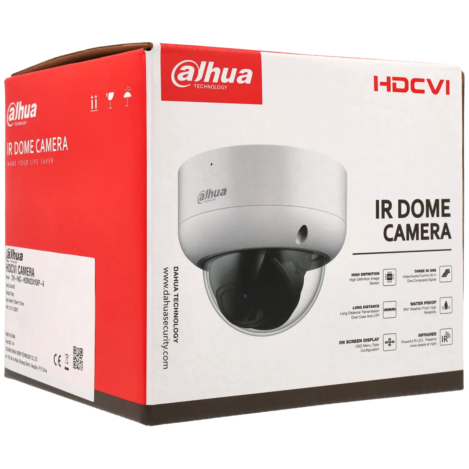 Caméra mini dôme hd-cvi DAHUA avec 5 mégapixels et objectif fixe / Référence HAC-HDBW1500EA-A