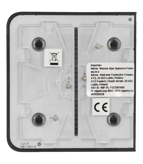 Panneau d'interrupteurs latéraux commutables AJAX / Référence SIDEBUTTON-1G2W-GRA
