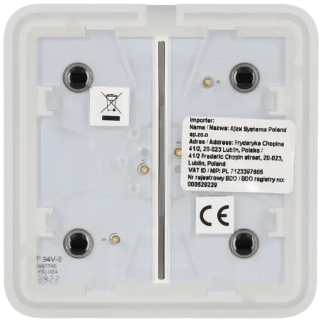 Panneau d'interrupteurs double AJAX / Référence SOLOBUTTON-2G-B - TSA Distribution