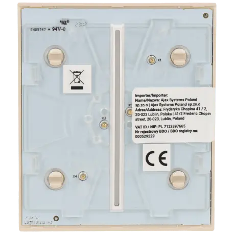 Double panneau d'interrupteurs central AJAX / Référence CENTERBUTTON-2G-IVO - TSA Distribution