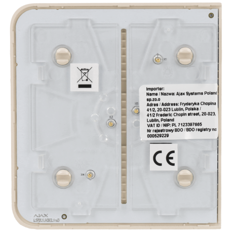 Panneau d'interrupteurs latéraux commutables AJAX / Référence SIDEBUTTON-1G2W-IVO