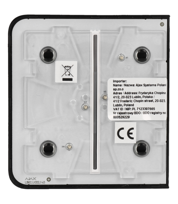 Panneau d'interrupteurs latéraux doubles AJAX / Référence SIDEBUTTON-2G-B