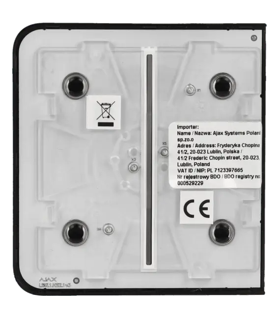 Panneau d'interrupteurs latéraux doubles AJAX / Référence SIDEBUTTON-2G-B - TSA Distribution