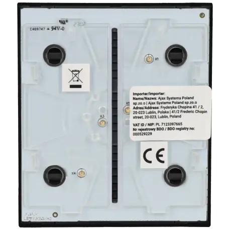 Panneau d'interrupteurs central commutable AJAX / Référence CENTERBUTTON-1G2W-B - TSA Distribution