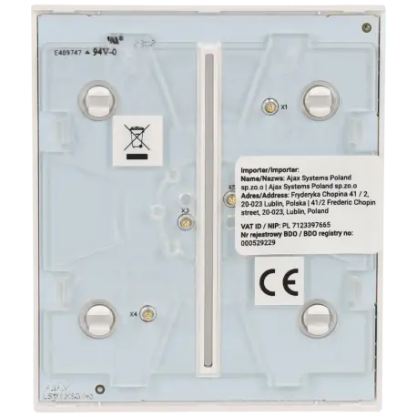 Double panneau d'interrupteurs central AJAX / Référence CENTERBUTTON-2G-W - TSA Distribution
