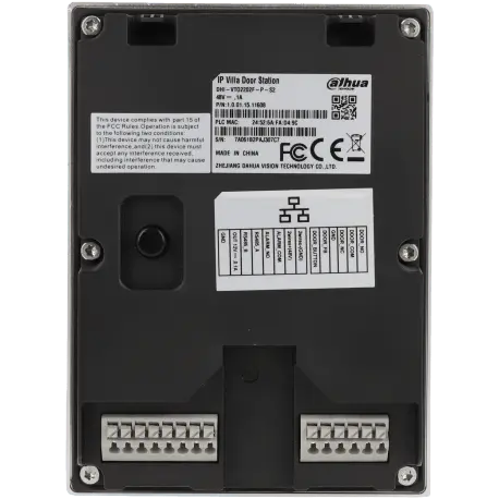 Portier vidéo IP DAHUA 2 fils de surface - encastrer / Référence VTO2202F-P-S2 - TSA Distribution